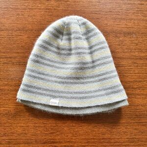 Coal Striped Gray and Yellow Silver Double Beanie
